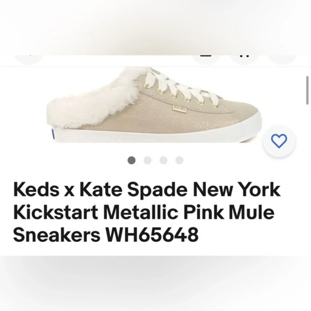 Keds X Kate Spade New York Kickstart Metallic Pink Mule Sneakers NWOB Size 6